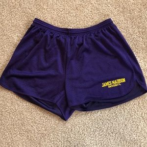 Champion JMU athletic shorts purple gold size xl